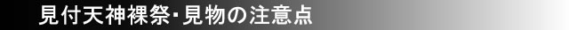 見付天神裸祭・見物の注意点